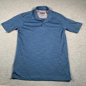 Cova Polo Shirt Mens Medium Blue Performance UPF 50 Short Sleeve Golf Casual